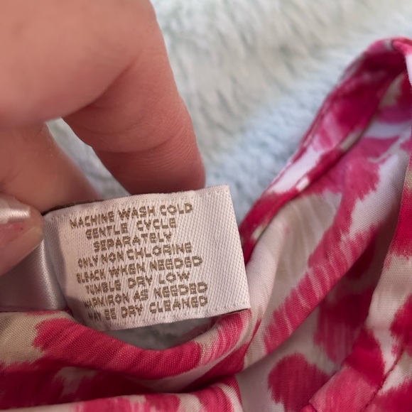 Chico's Vibrant Pink and Cream Sleeveless Blouse - Picture 3 of 8